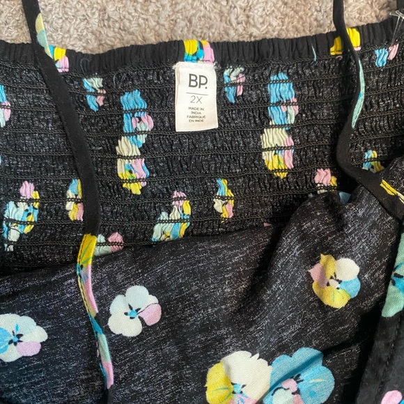 Bp Plus Size Black Summer Floral Print Crop Top NWT - Picture 3 of 5